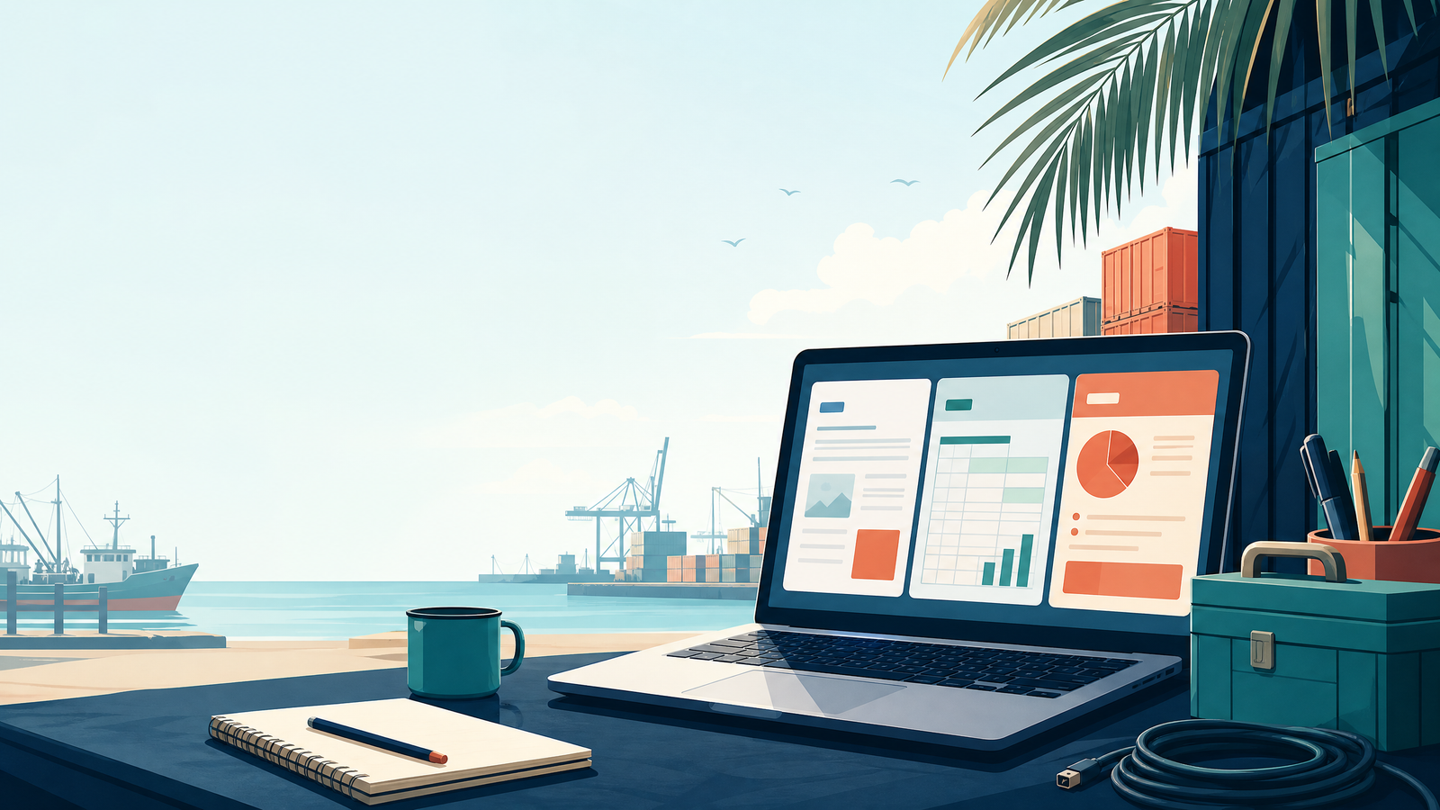 Ilustrasi jasa install Microsoft Office di laptop